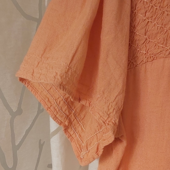 BOHO Chic Peach Vintage Blouse XL - Picture 6 of 7
